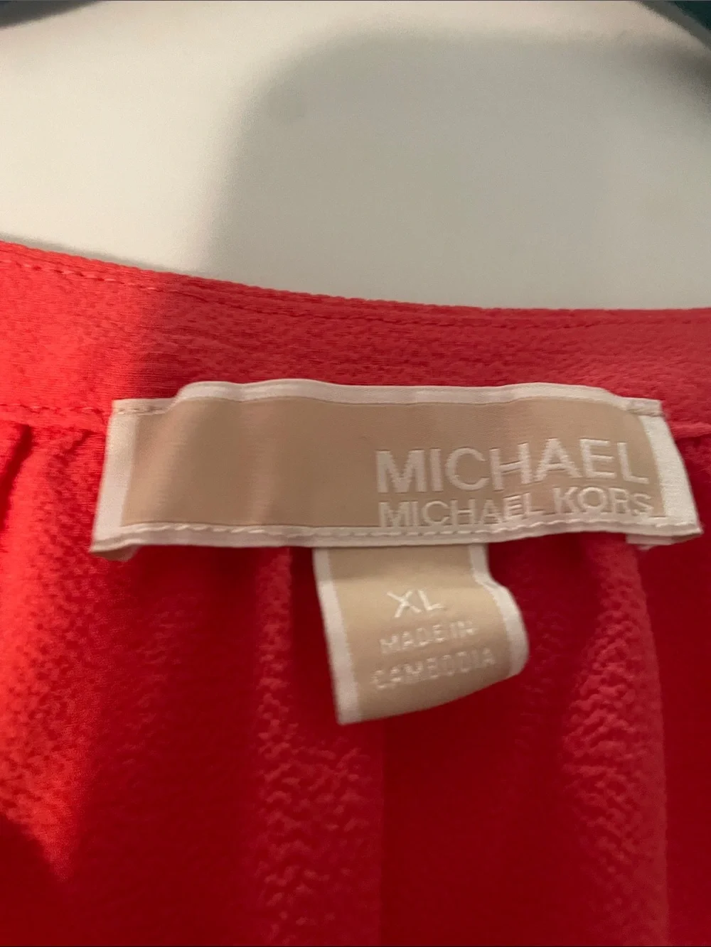 Michael Kors Coral Zip-Front Short Sleeve Blouse